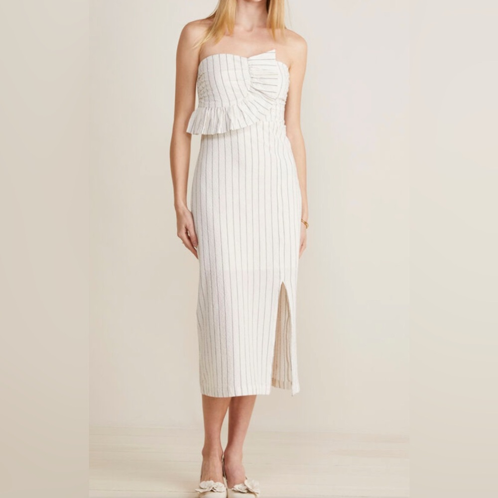 Vineyard and Vines strapless #SummerWhite #KentuckyDerby Striped Dress